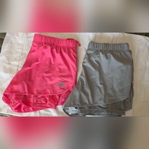New Balance Women's Athletic Shorts in Pink and Gray (2 In 1 Style)